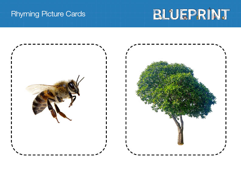 Rhyming Card - Tree & Bee