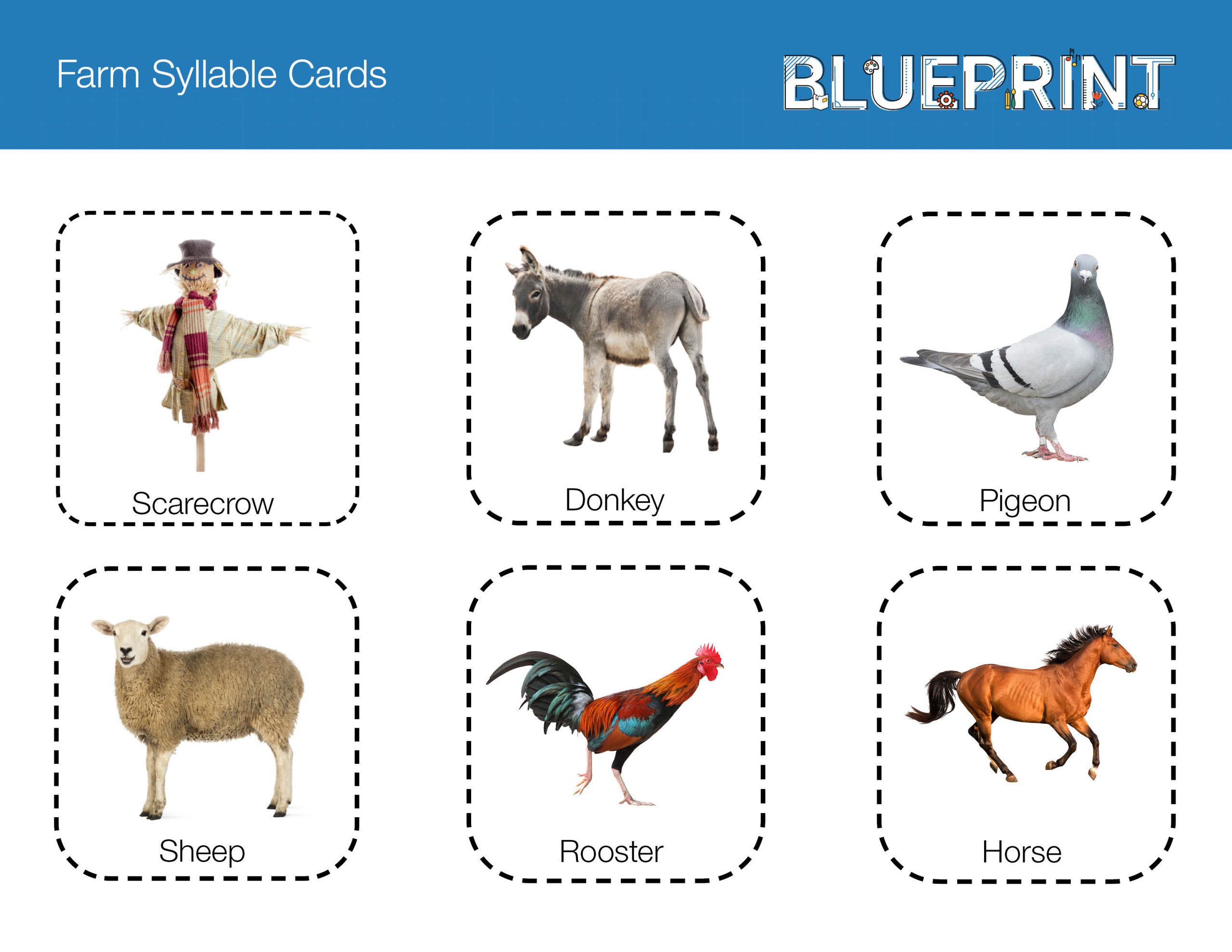 Farm Syllable Cards
